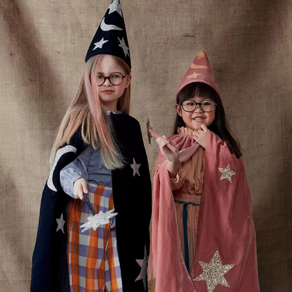 Clearance Blue Velvet Magician Cape And Hat Costumes