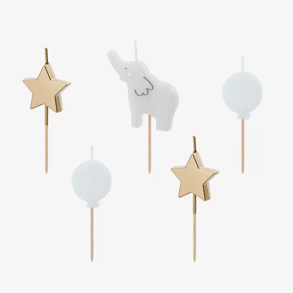 Cheap Bougie Anniversaire : 5 Bougies Elephant Birthday Candles