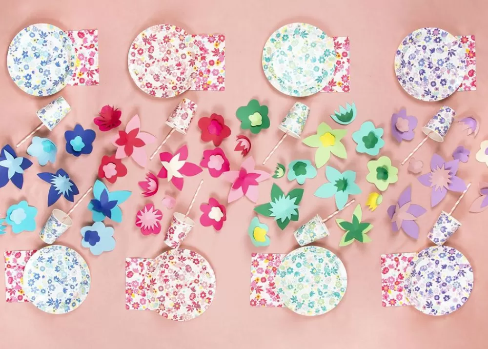 Cheap Cardboard Cup: 8 Colorful Flower Cups Cups