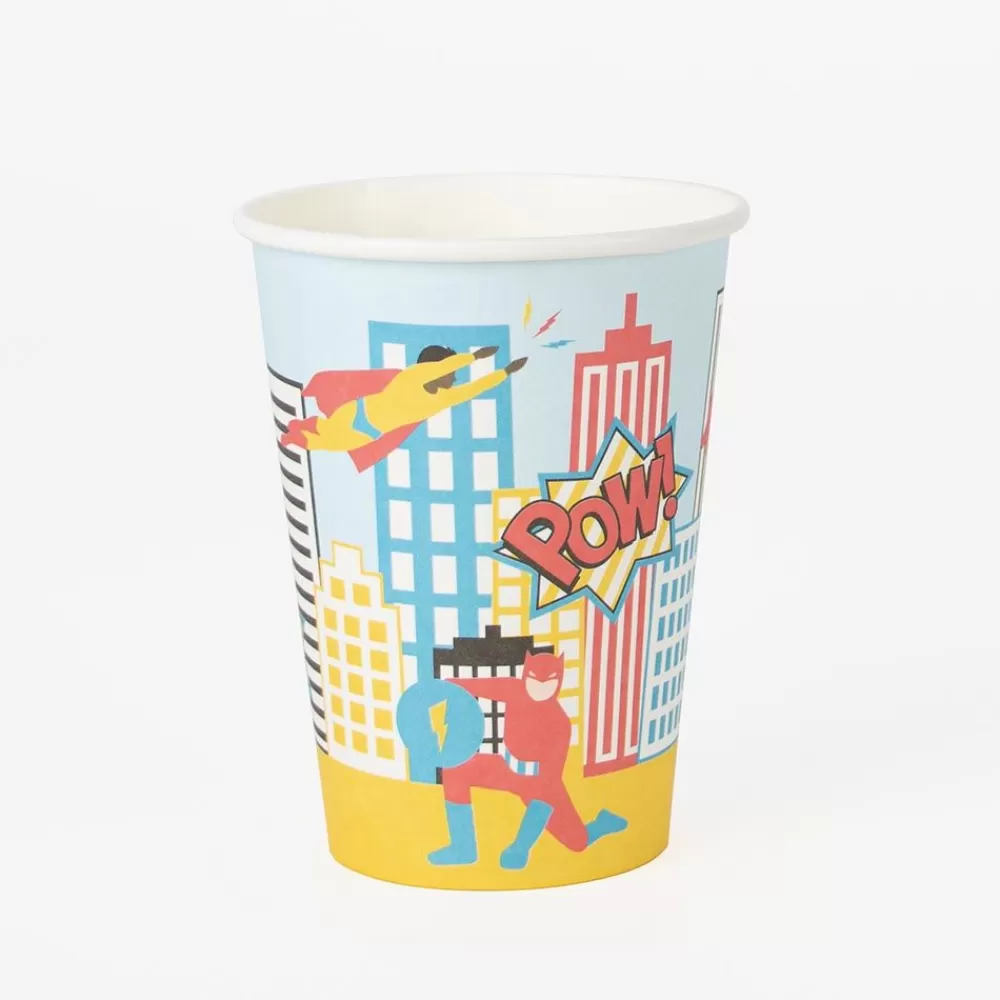 Store Cardboard Cup: 8 Superhero Cups Cups