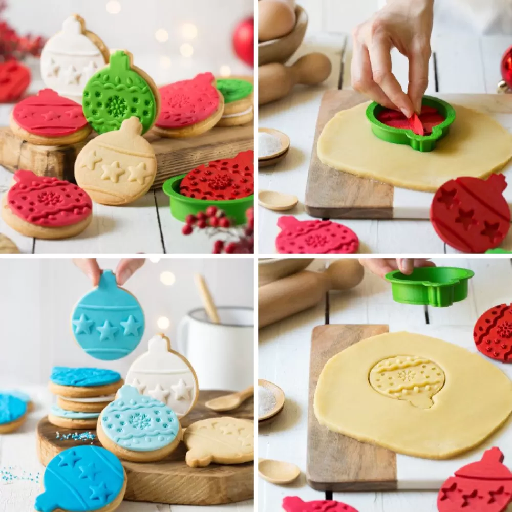 Shop Christmas Ball Cookie Cutter + Pusher Piece Holders And Cutters
