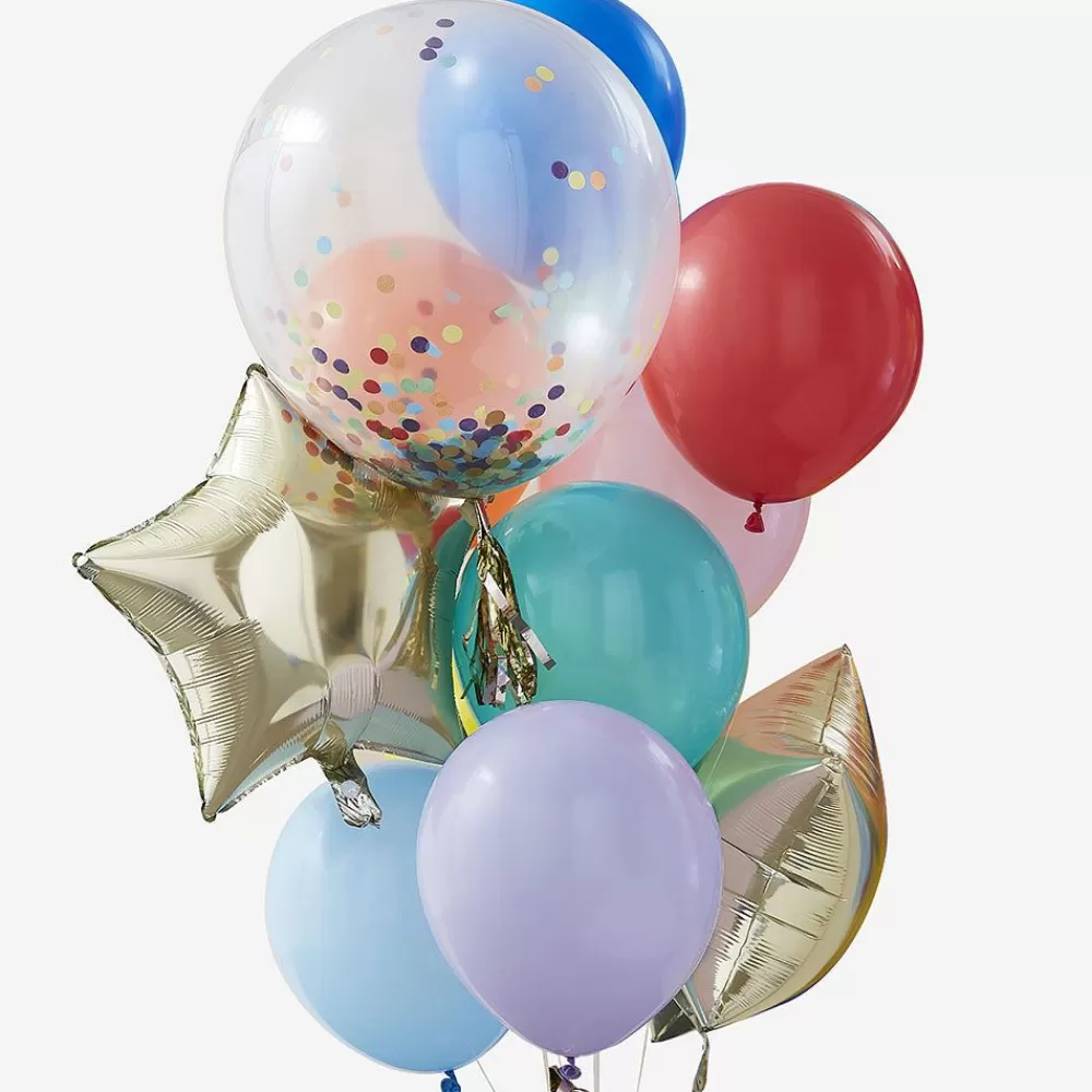 New Cluster Of 11 Multicolored Balloons Plain Balloons