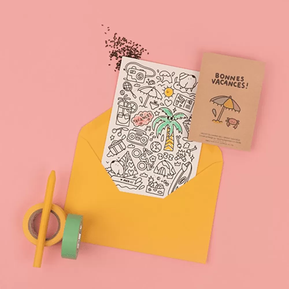 Hot Coloring Card And Seeds To Sow: Happy Holidays Greeting Cards