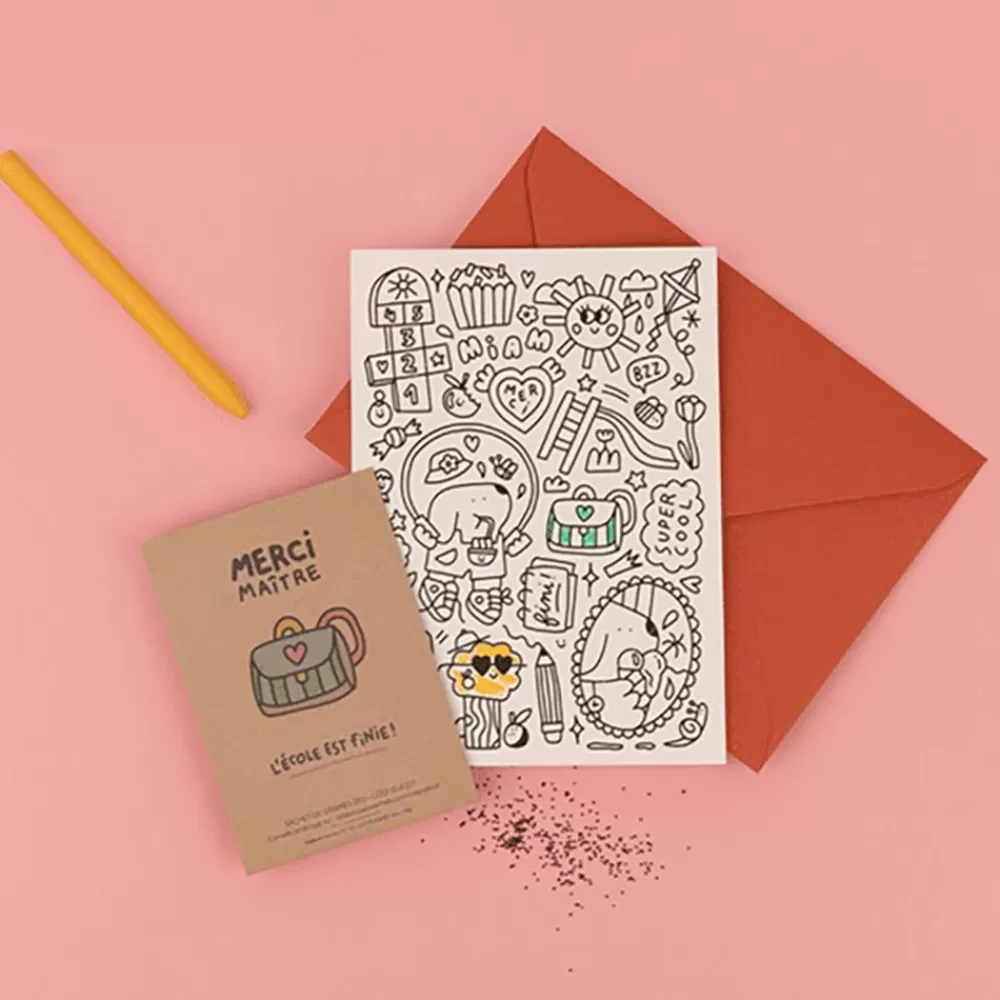 Fashion Coloring Card And Seeds To Sow: Thank You Master Greeting Cards