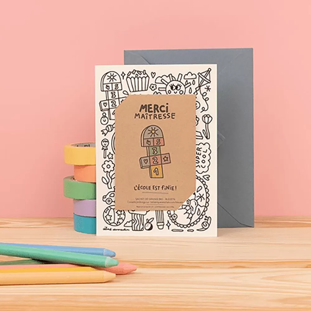 Discount Coloring Card And Seeds To Sow: Thank You Mistress Greeting Cards
