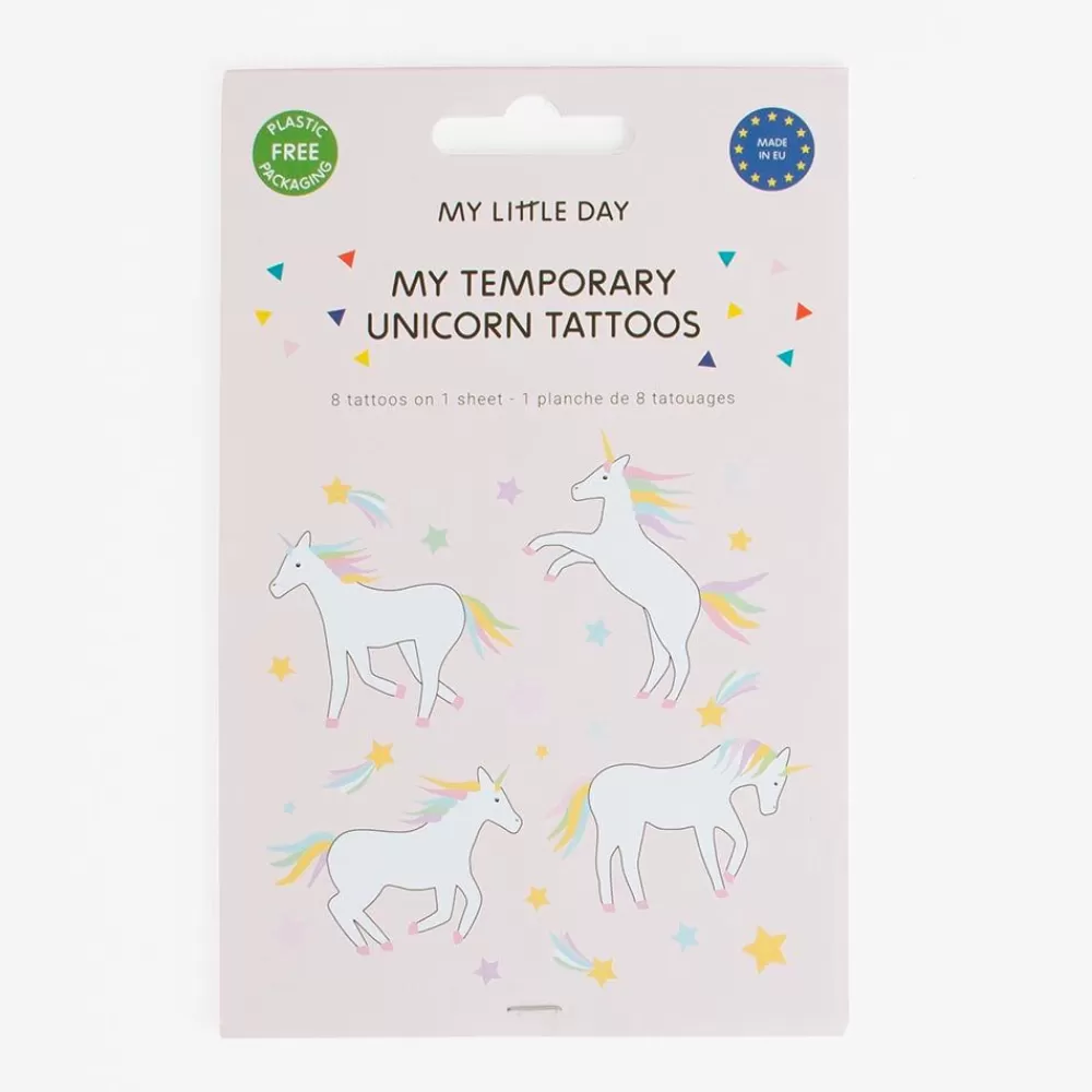 Fashion Ephemeral Tattoo: 1 Sheet Of 8 Galactic Unicorn Tattoos Temporary Tattoos