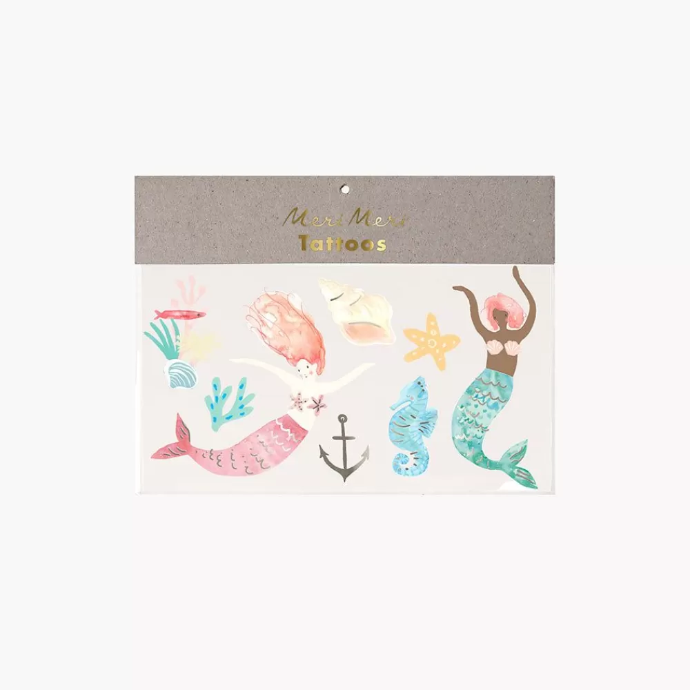 Clearance Ephemeral Tattoo: 2 Mermaid Boards Temporary Tattoos