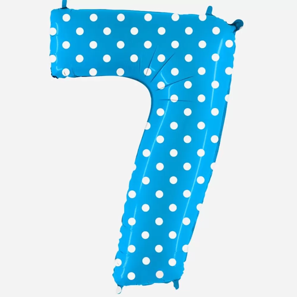 Store Giant Helium Balloon - Giant Blue Number Balloon With White Polka Dots Number Balloons