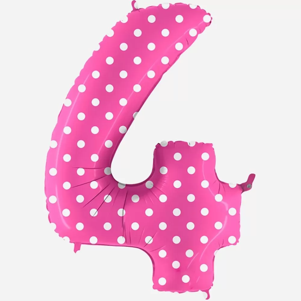 Cheap Giant Helium Balloon - Giant Pink Number Balloon With White Polka Dots Number Balloons