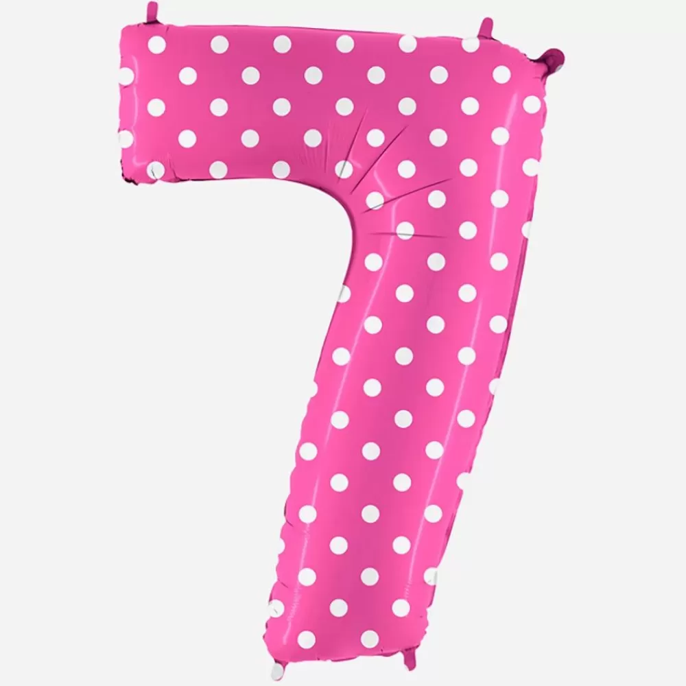 Cheap Giant Helium Balloon - Giant Pink Number Balloon With White Polka Dots Number Balloons