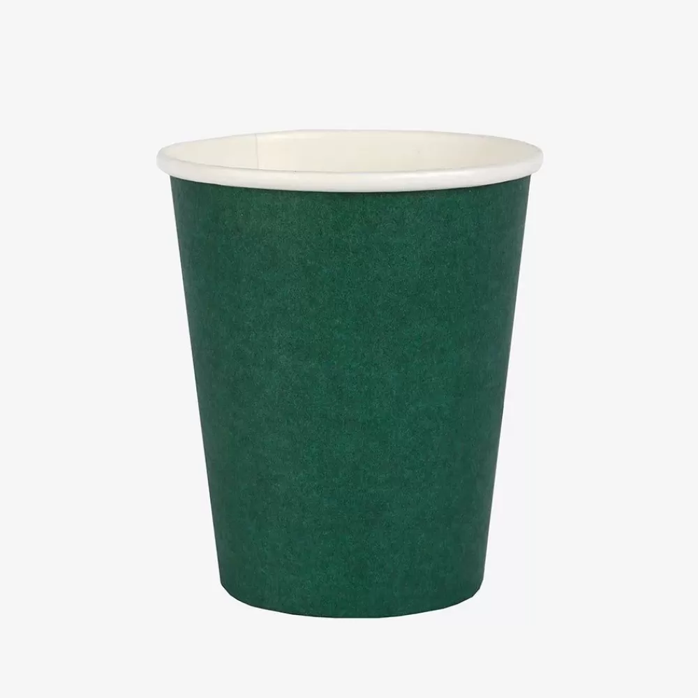Discount Gobelet Carton : 10 Gobelets Vert Fonce Cups