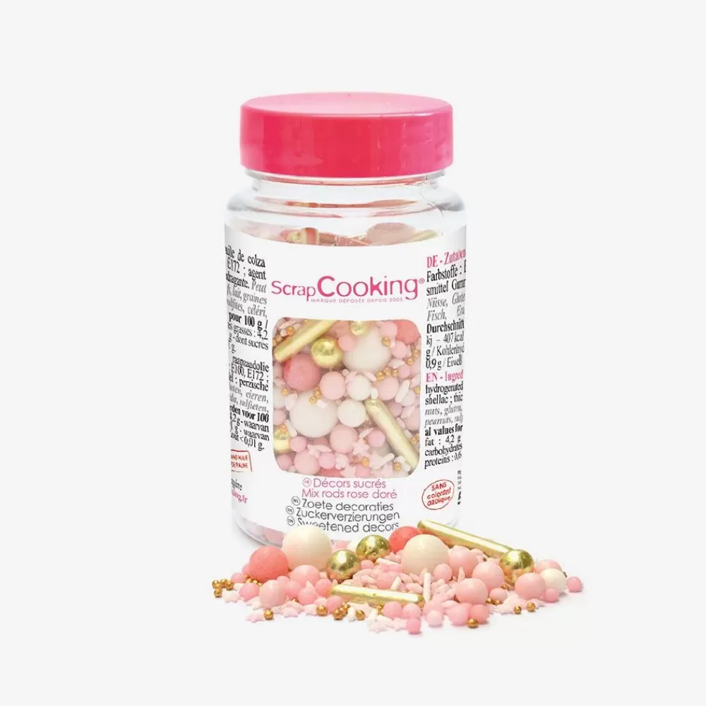 Hot Jar Of Pink And Gold Sweet Decorations Edible Decoration