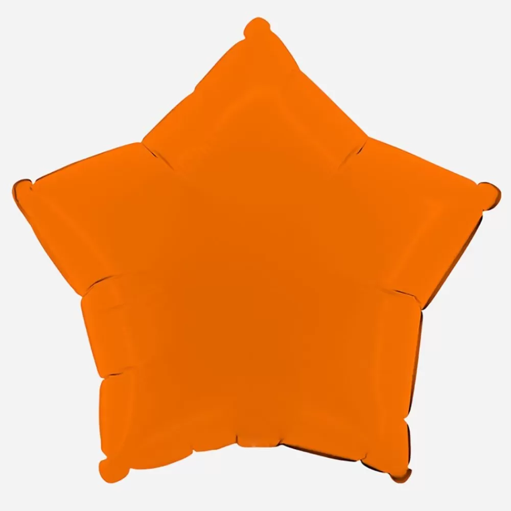 Clearance Matte Orange Star Balloon Shaped Helium Balloons