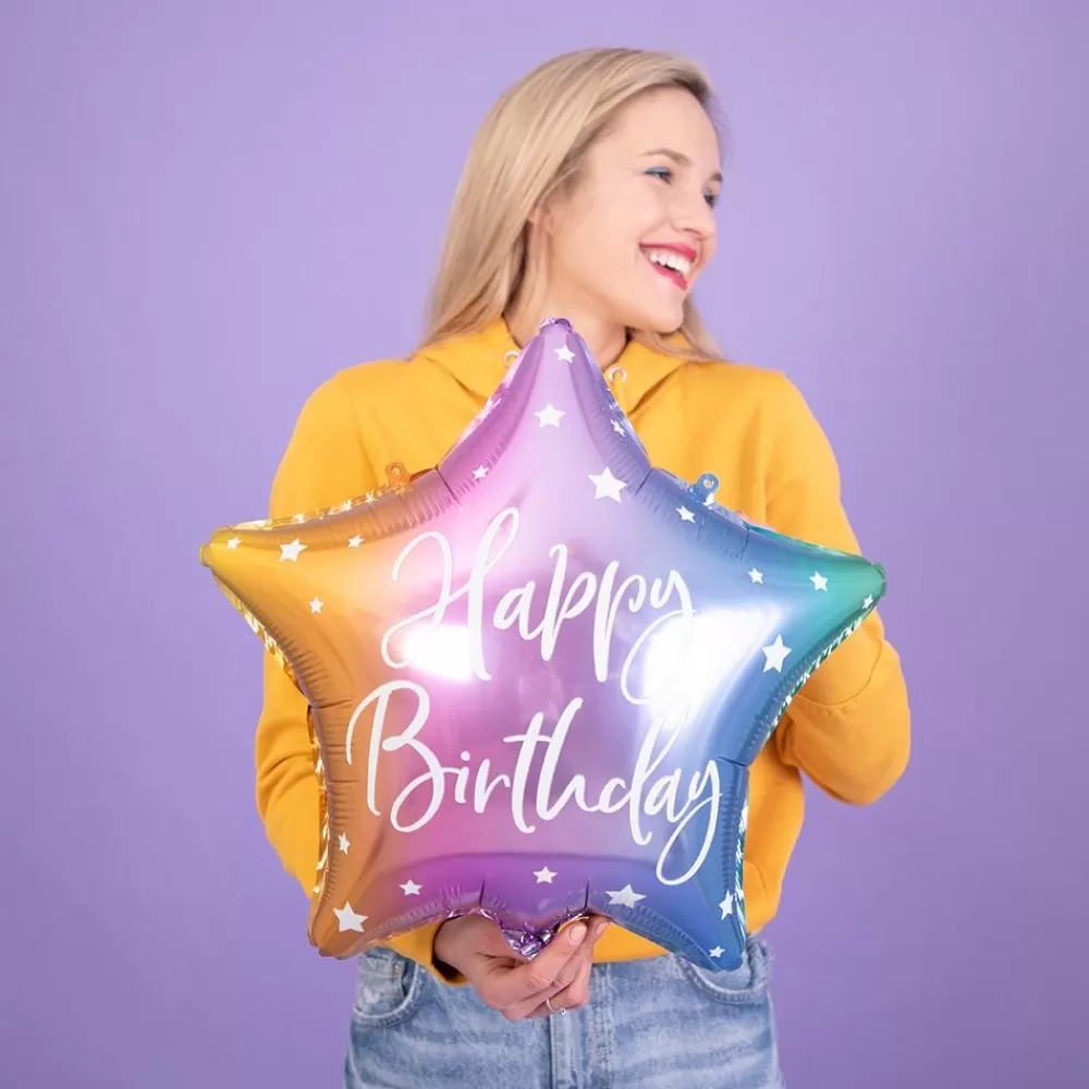 Best Multicolored Star Happy Birthday Balloon Shaped Helium Balloons