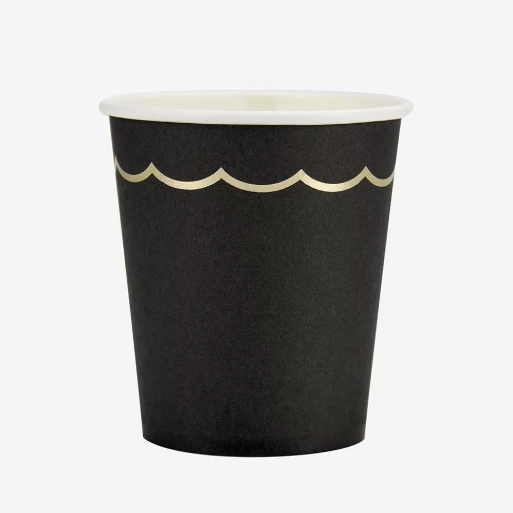 New Paper Cup: 8 Black Cups Cups