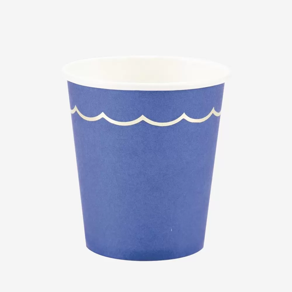 Clearance Paper Cup: 8 Majorelle Blue Cups Cups