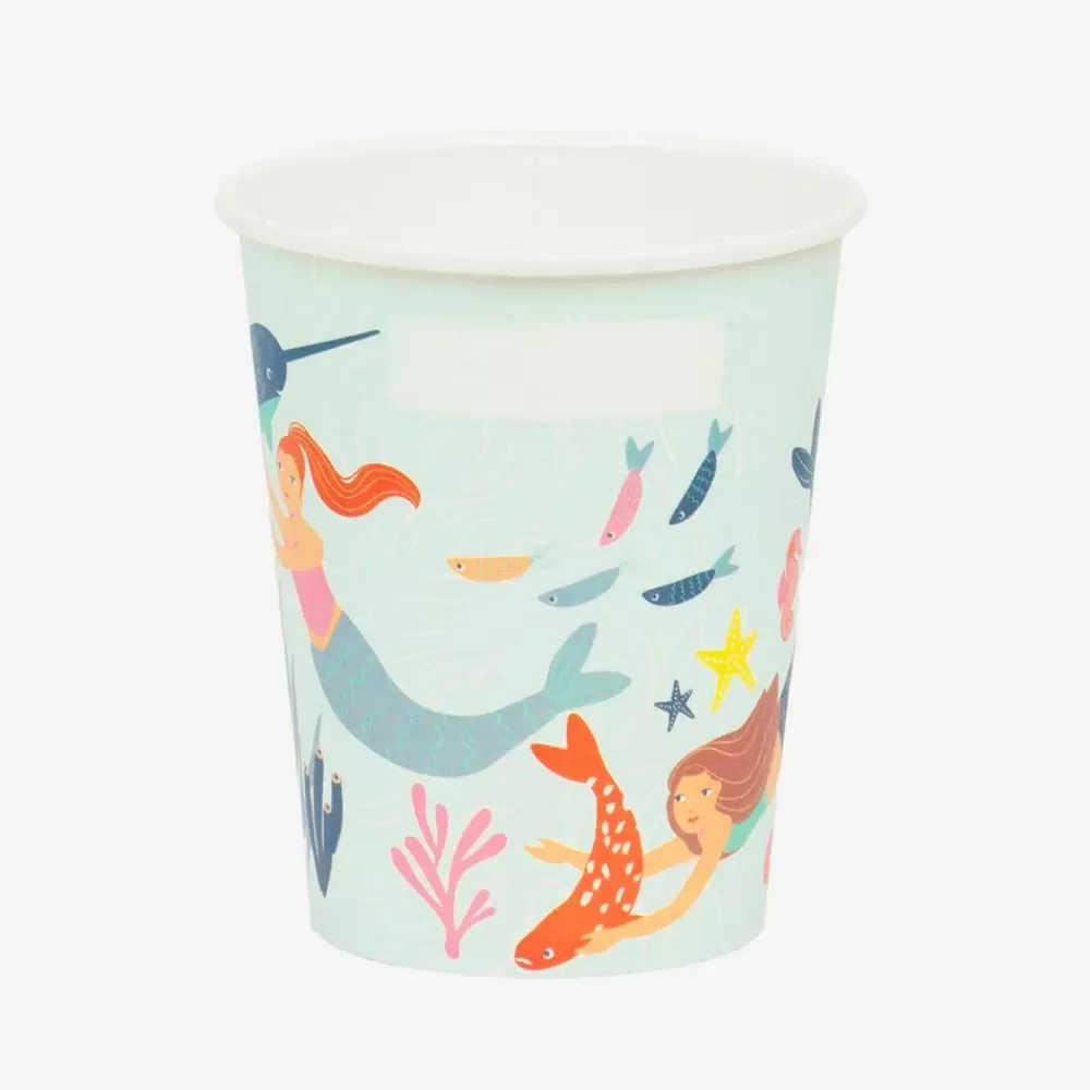 Online Paper Cup: 8 Mermaid And Coral Cups Cups