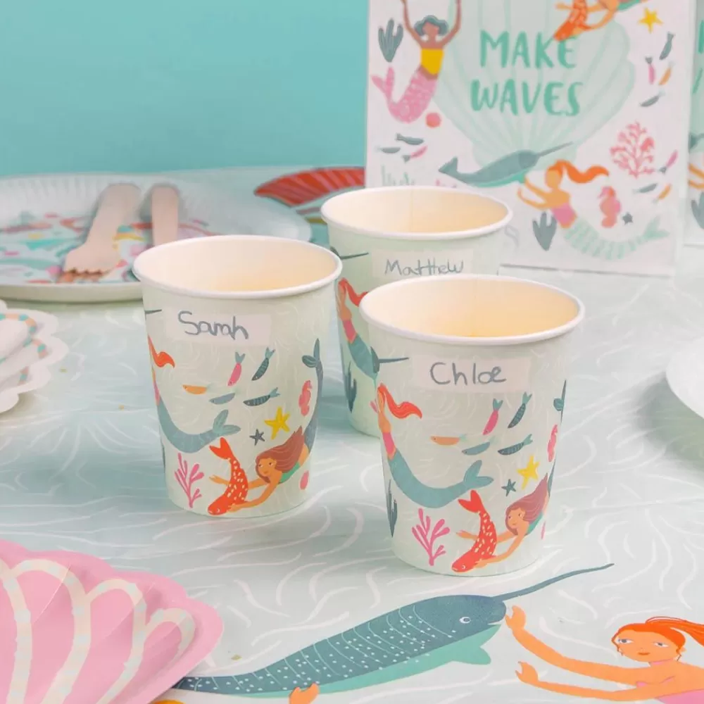 Online Paper Cup: 8 Mermaid And Coral Cups Cups