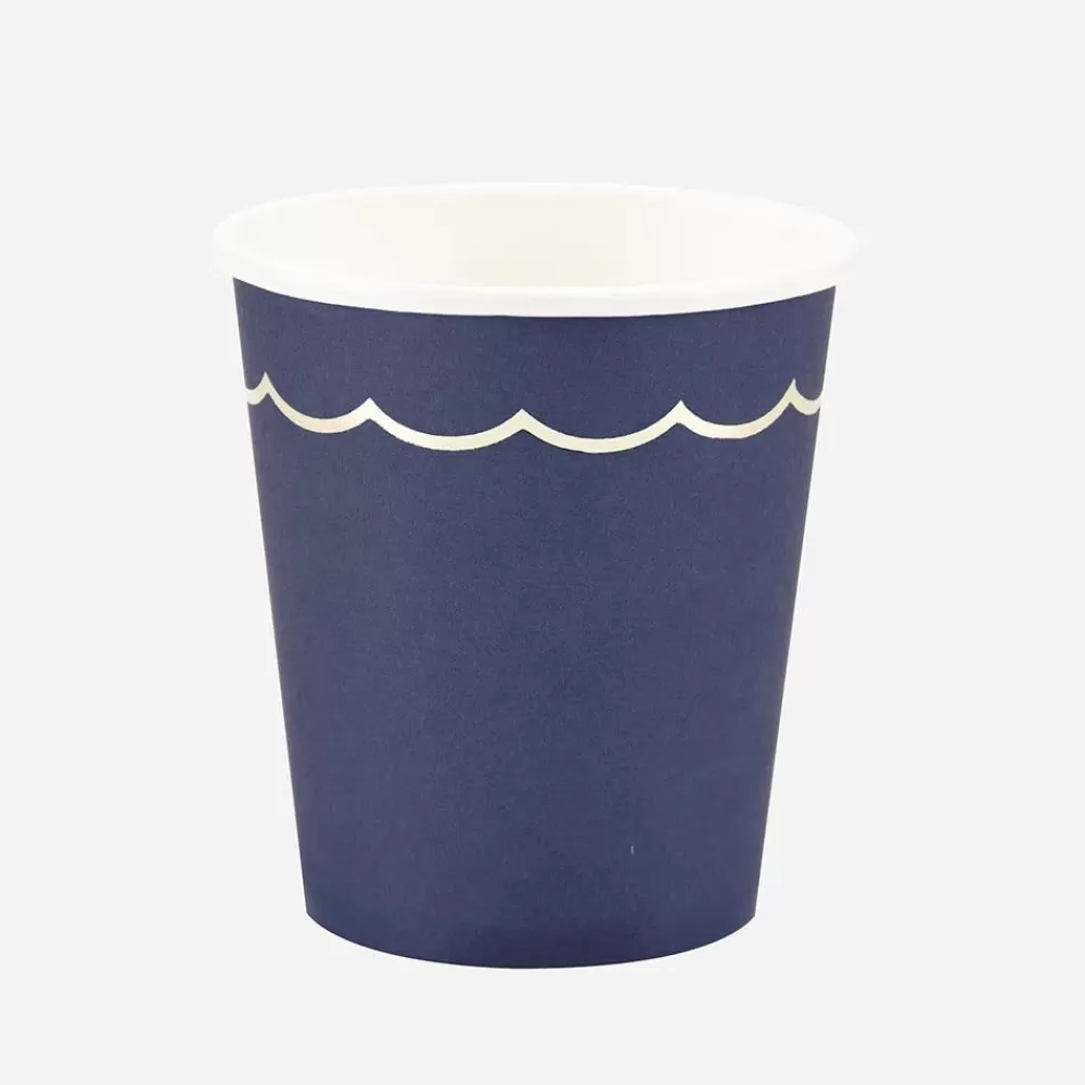 Outlet Paper Cup: 8 Navy Blue Cups Cups