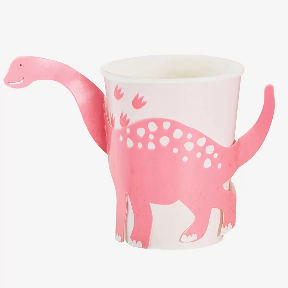 Sale Paper Cup: 8 Pink Dinosaur Cups Cups