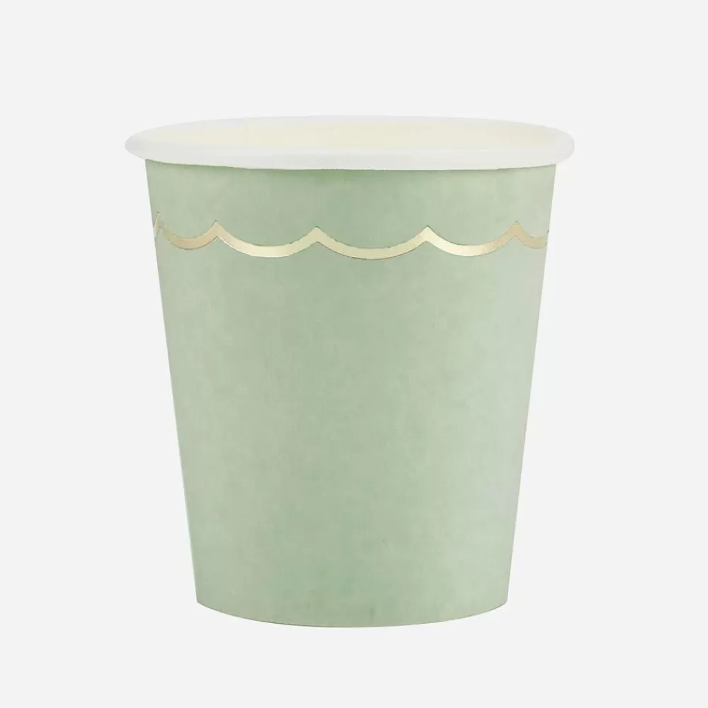 Online Paper Cup: 8 Sage Green Cups Cups