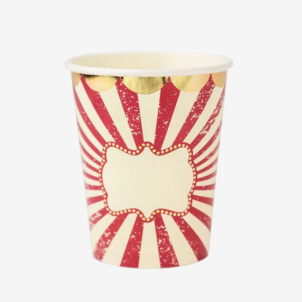 Cheap Paper Cup: 8 Vintage Circus Cups Cups