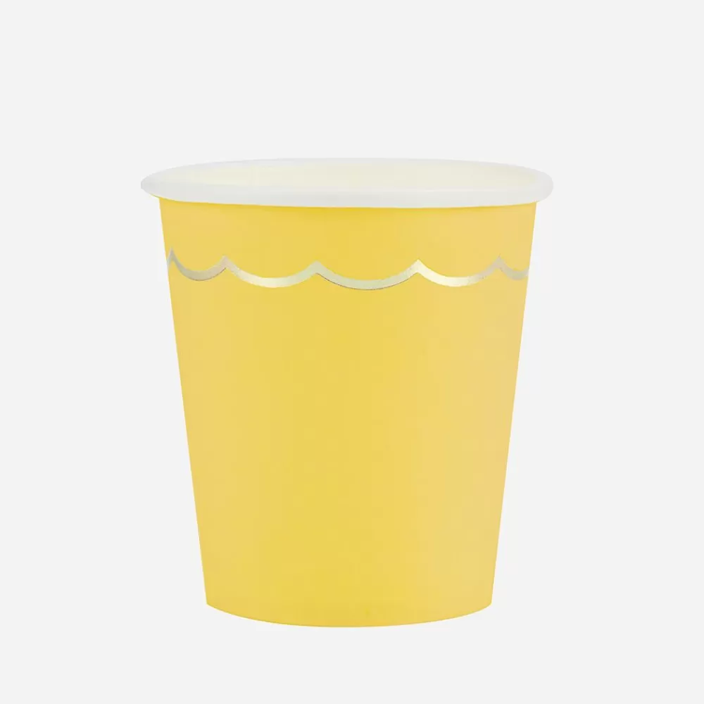 Fashion Paper Cup: 8 Yellow Cups Cups