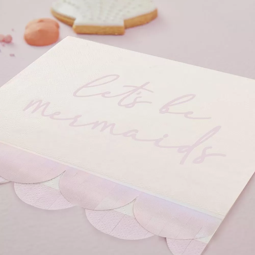 Sale Paper Napkins: 16 Purple Mermaid Napkins Napkins