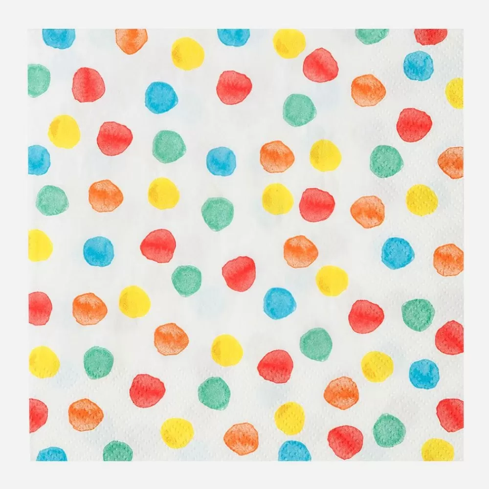 Online Paper Napkins: 20 Colored Polka Dot Napkins Napkins