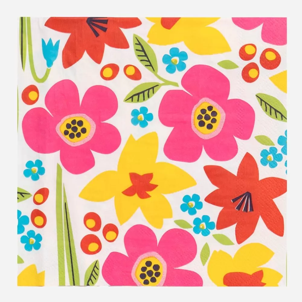 Shop Paper Napkins: 20 Colorful Flower Napkins Napkins