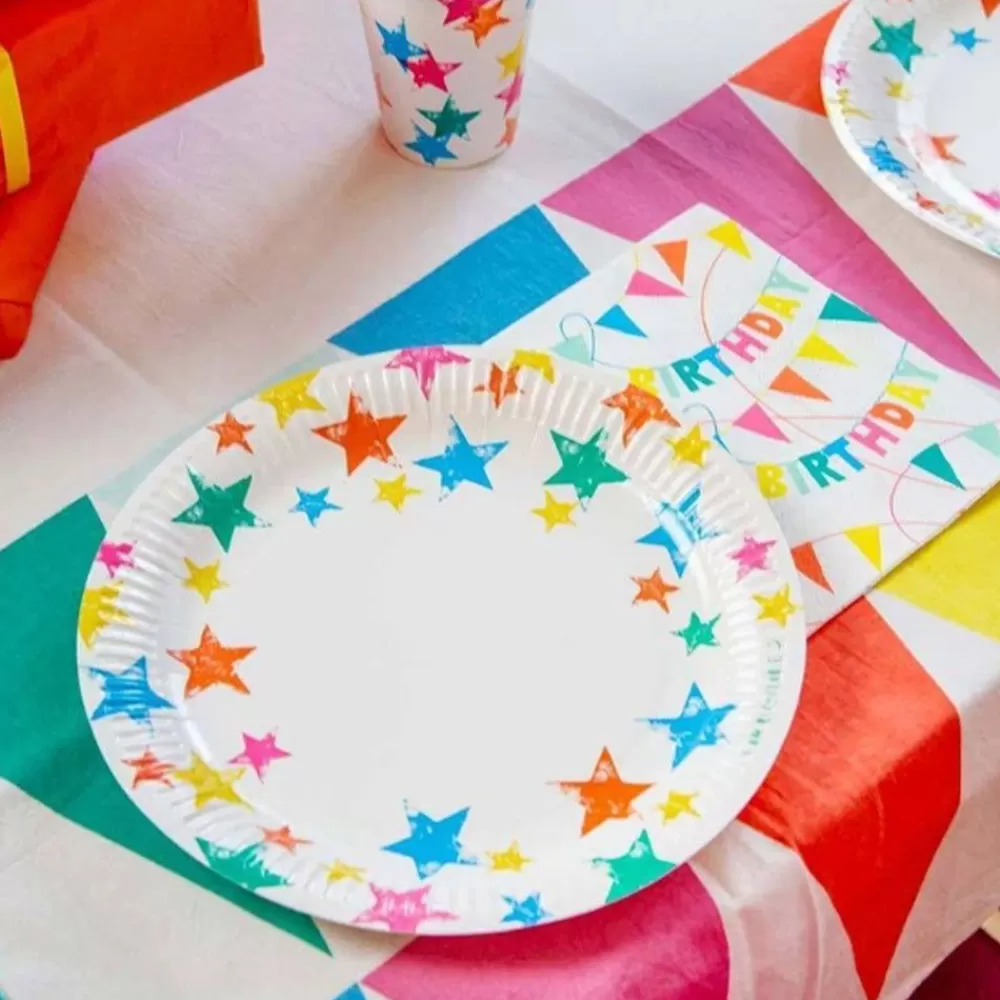 Store Paper Plate: 12 Colored Star Plates Plates