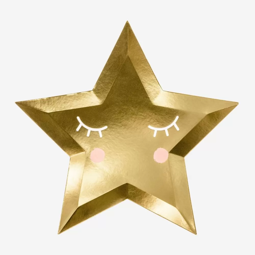 Flash Sale Paper Plate: 6 Kawai Star Plates Plates