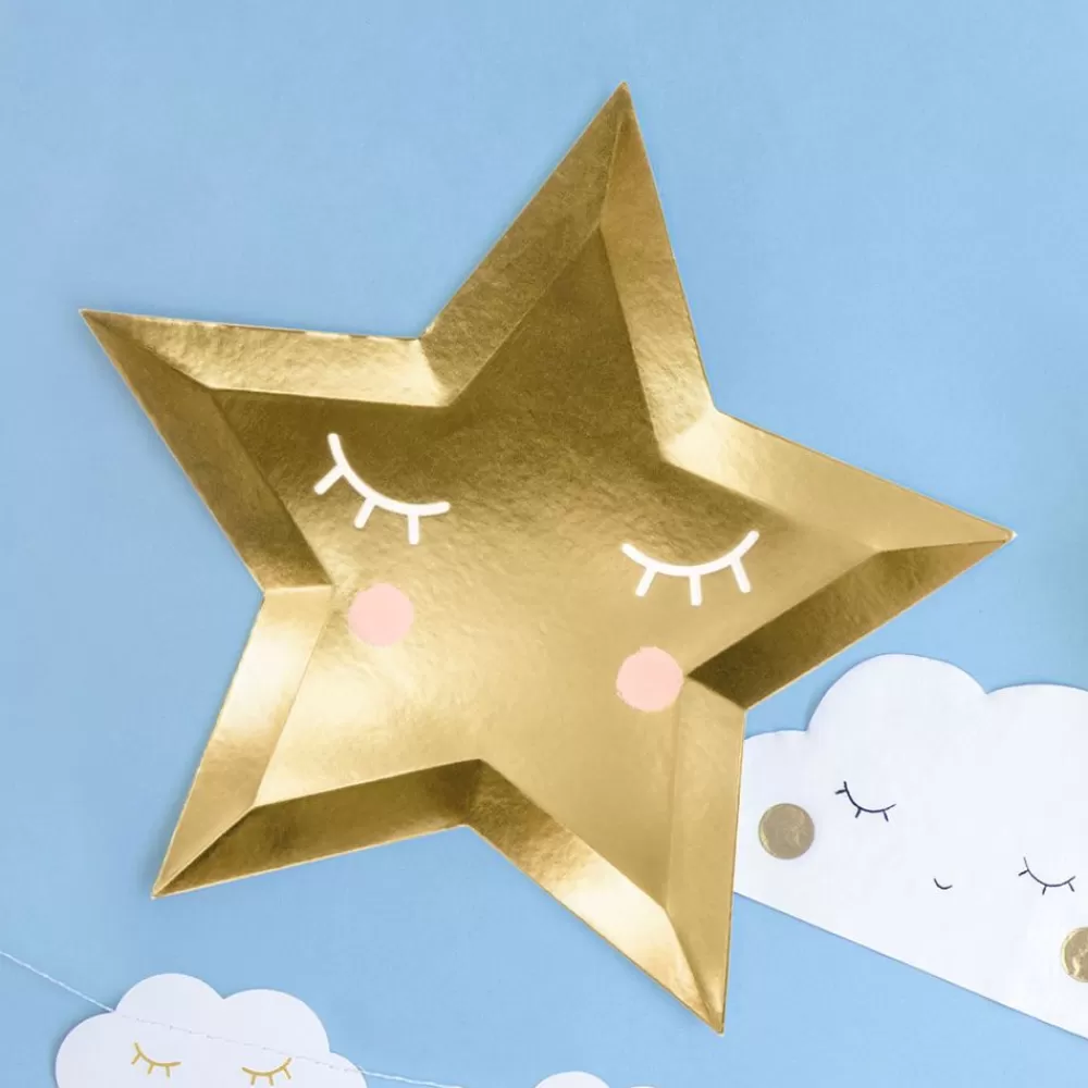 Flash Sale Paper Plate: 6 Kawai Star Plates Plates