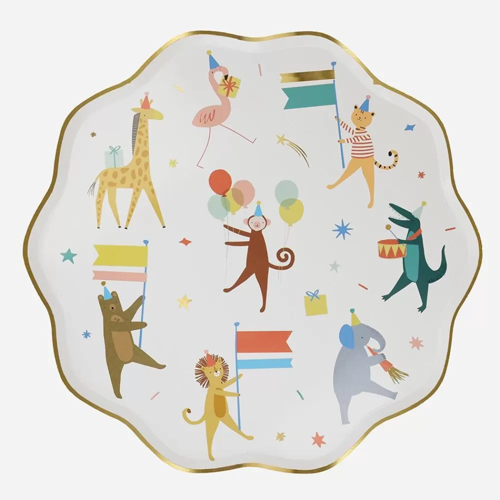 Clearance Paper Plate: 8 Animal Parade Plates Plates