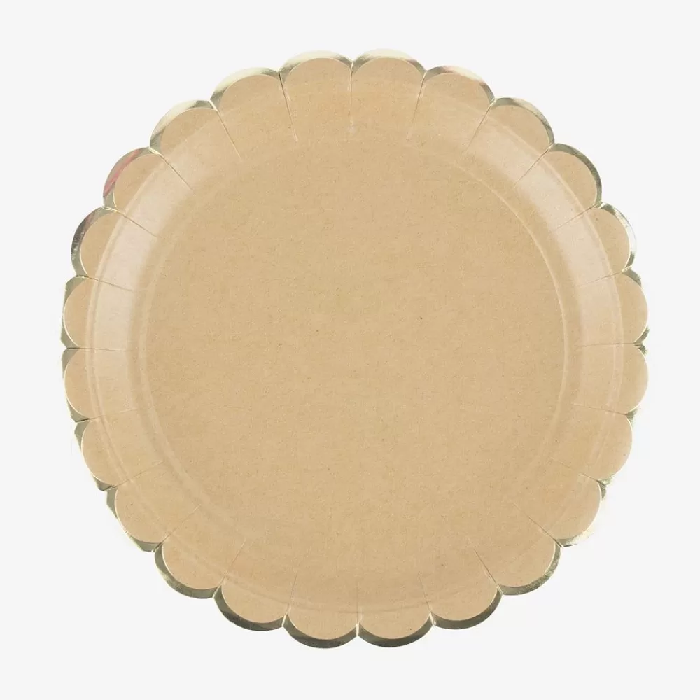 Discount Paper Plate: 8 Kraft Plates Plates