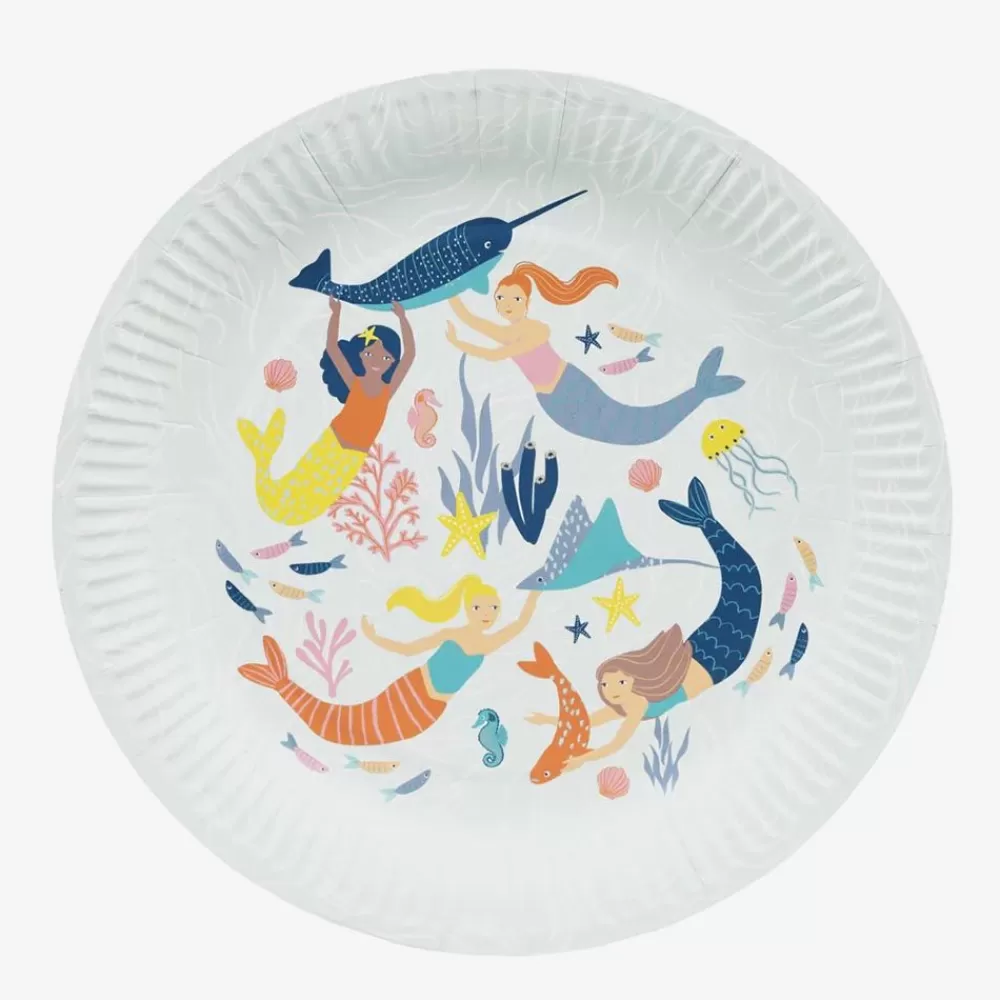 Outlet Paper Plate: 8 Mermaid And Coral Plates Plates