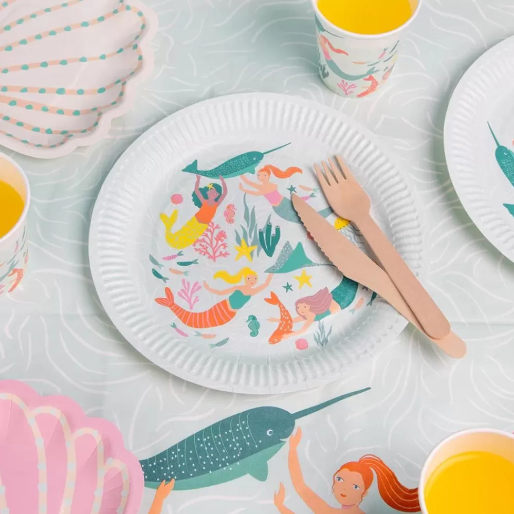 Outlet Paper Plate: 8 Mermaid And Coral Plates Plates