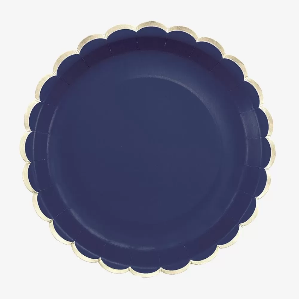 Fashion Paper Plate: 8 Navy Blue Plates Plates