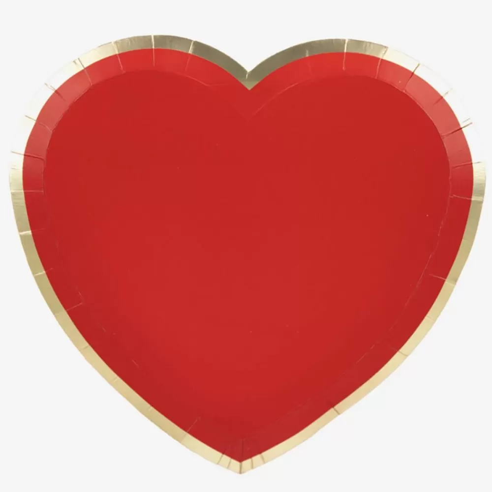 Discount Paper Plate: 8 Red Heart Plates Plates