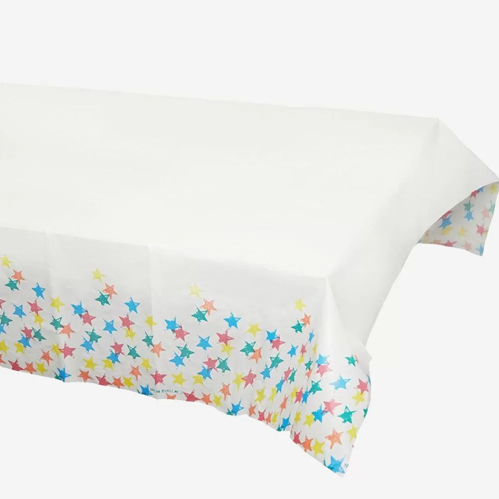 Clearance Paper Tablecloth: Multicolor Star Tablecloth Tablecloths & Table Runners