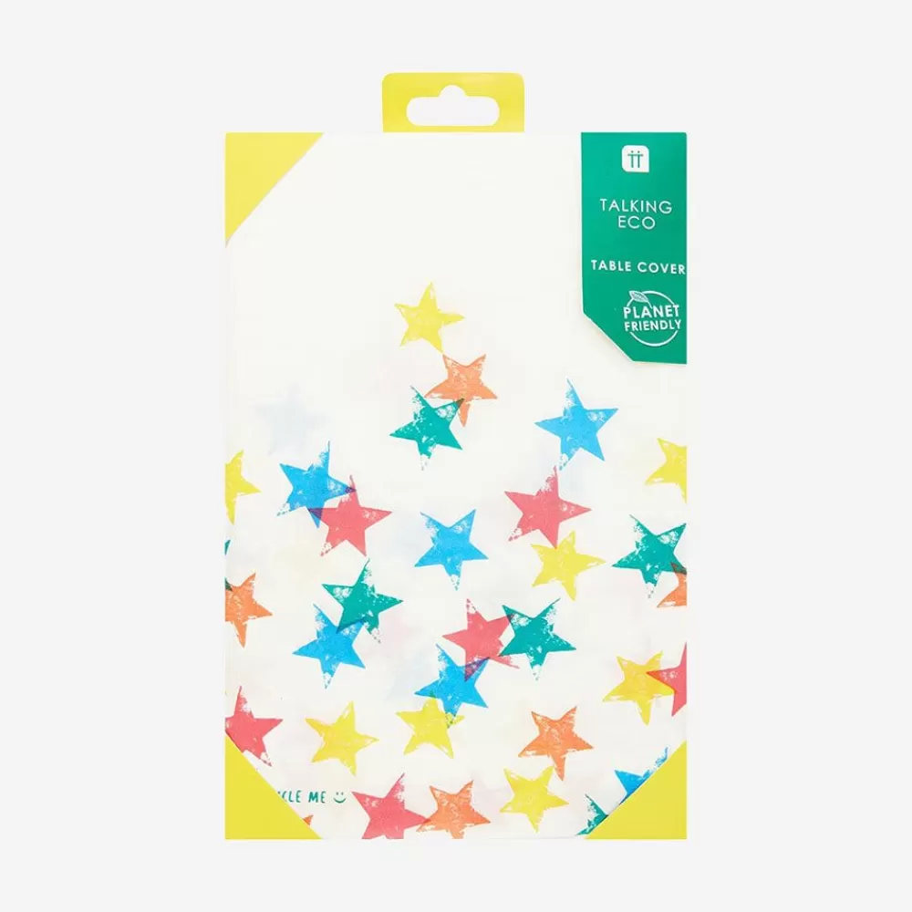 Clearance Paper Tablecloth: Multicolor Star Tablecloth Tablecloths & Table Runners