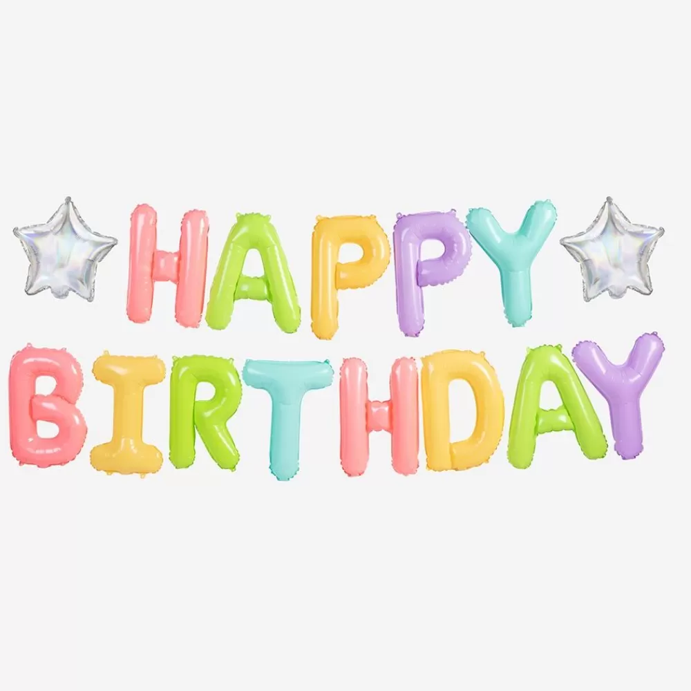 Clearance Pastel Happy Birthday Letter Balloons Letter Balloons