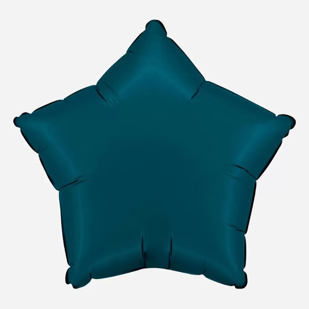 New Petrol Blue Satin Star Balloon Shaped Helium Balloons