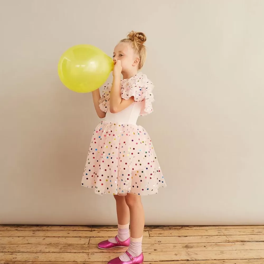 Hot Pink Princess Dress With Multi-Colored Polka Dots Costumes