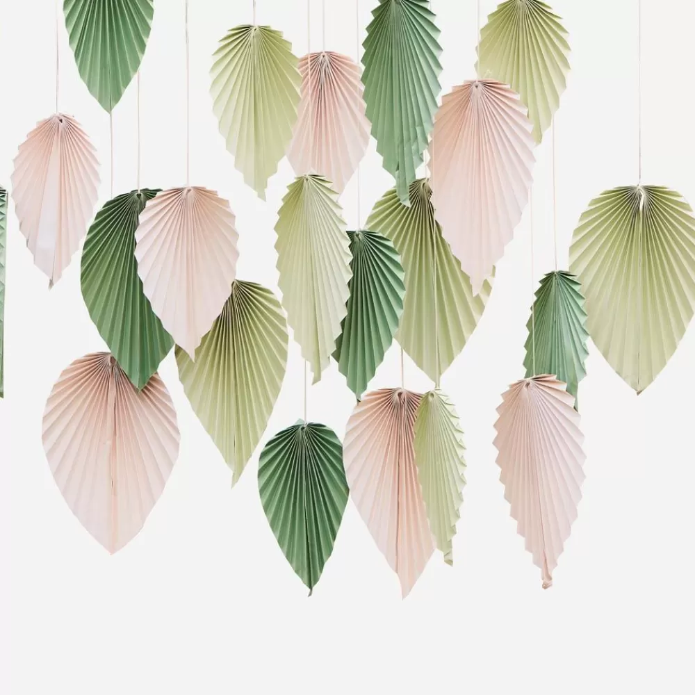 Best Wall Decoration Kit: 25 Palm Leaves In Sage And Cream Paper Wall Decorations