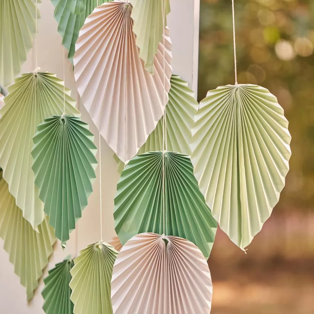 Best Wall Decoration Kit: 25 Palm Leaves In Sage And Cream Paper Wall Decorations