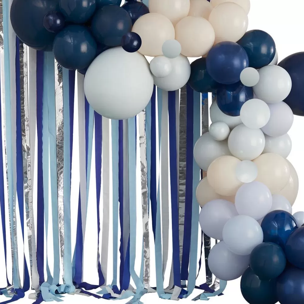 Best Sale Wall Decoration Kit: Rolls Of Blue And Silver Crepe Wall Decorations