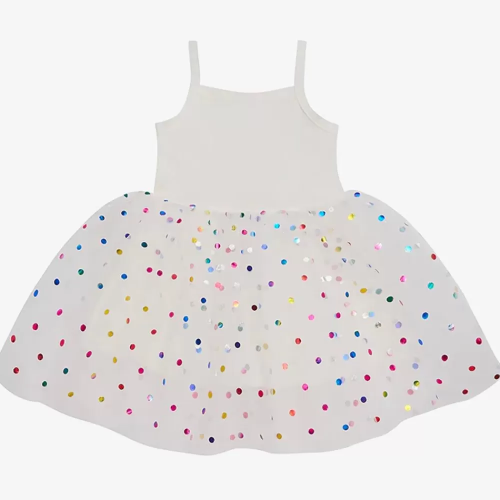 Clearance White Princess Dress With Multi-Colored Polka Dots Costumes