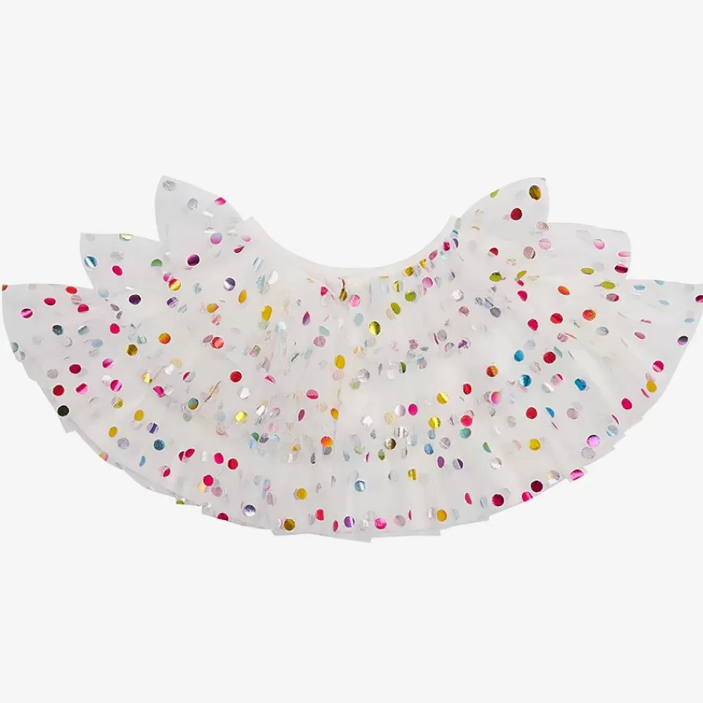 Hot White Tulle Cape With Multicolored Polka Dots Costumes