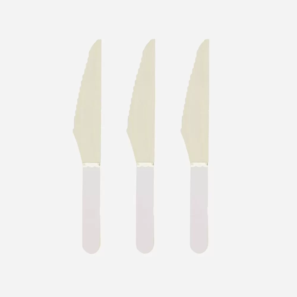 Online Wooden Cutlery: 8 Light Pink Knives Vaisselle Unie